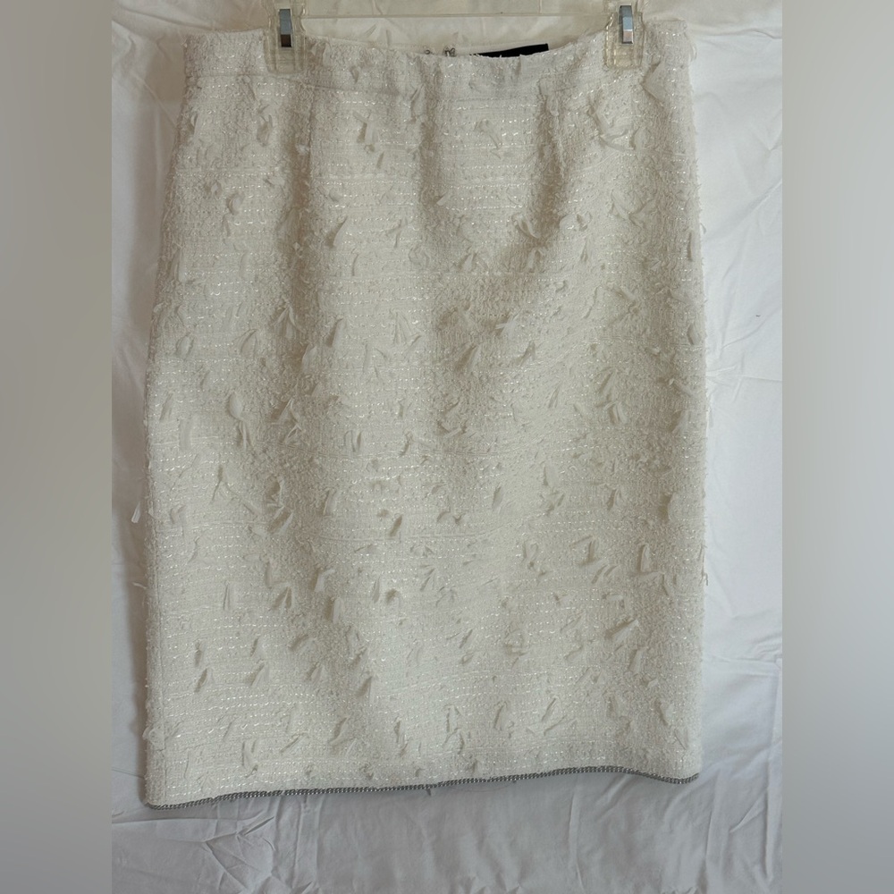 Kobi Halperin Cream Textured Pencil Skirt
